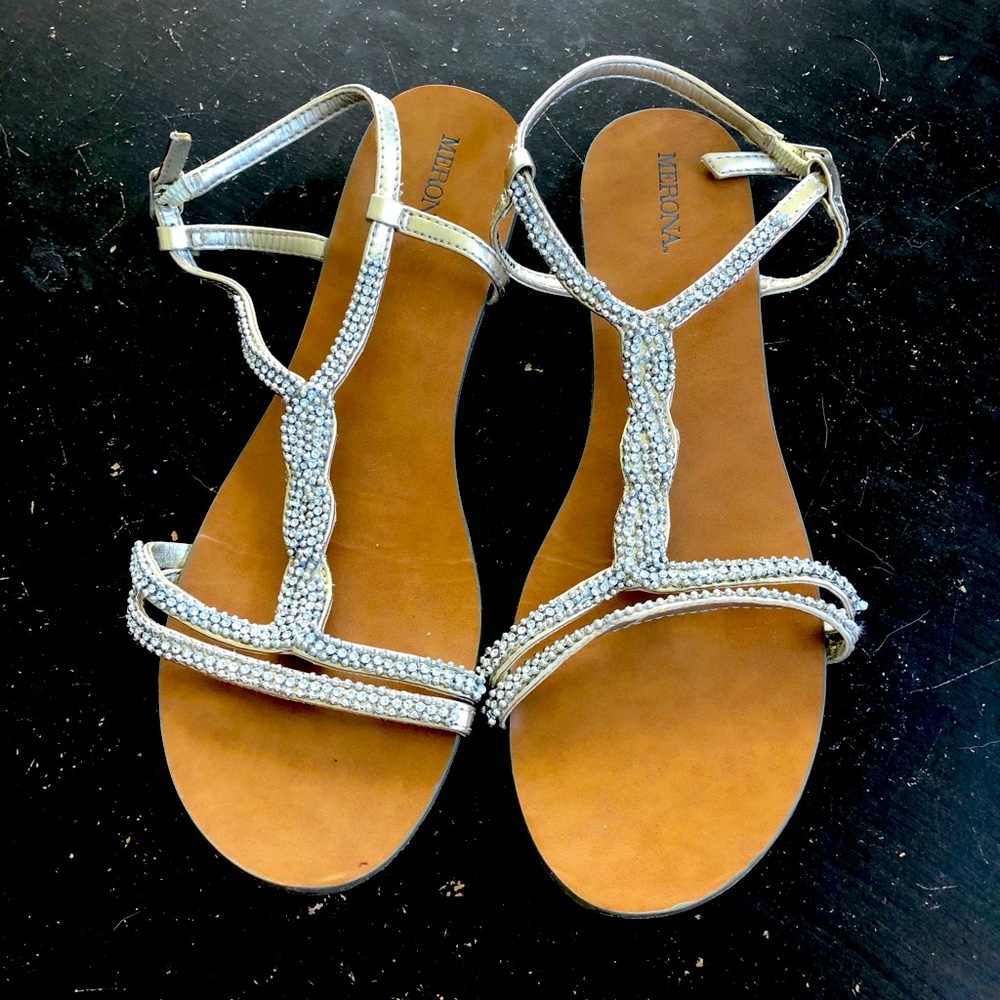 Rhinestone strappy sandal